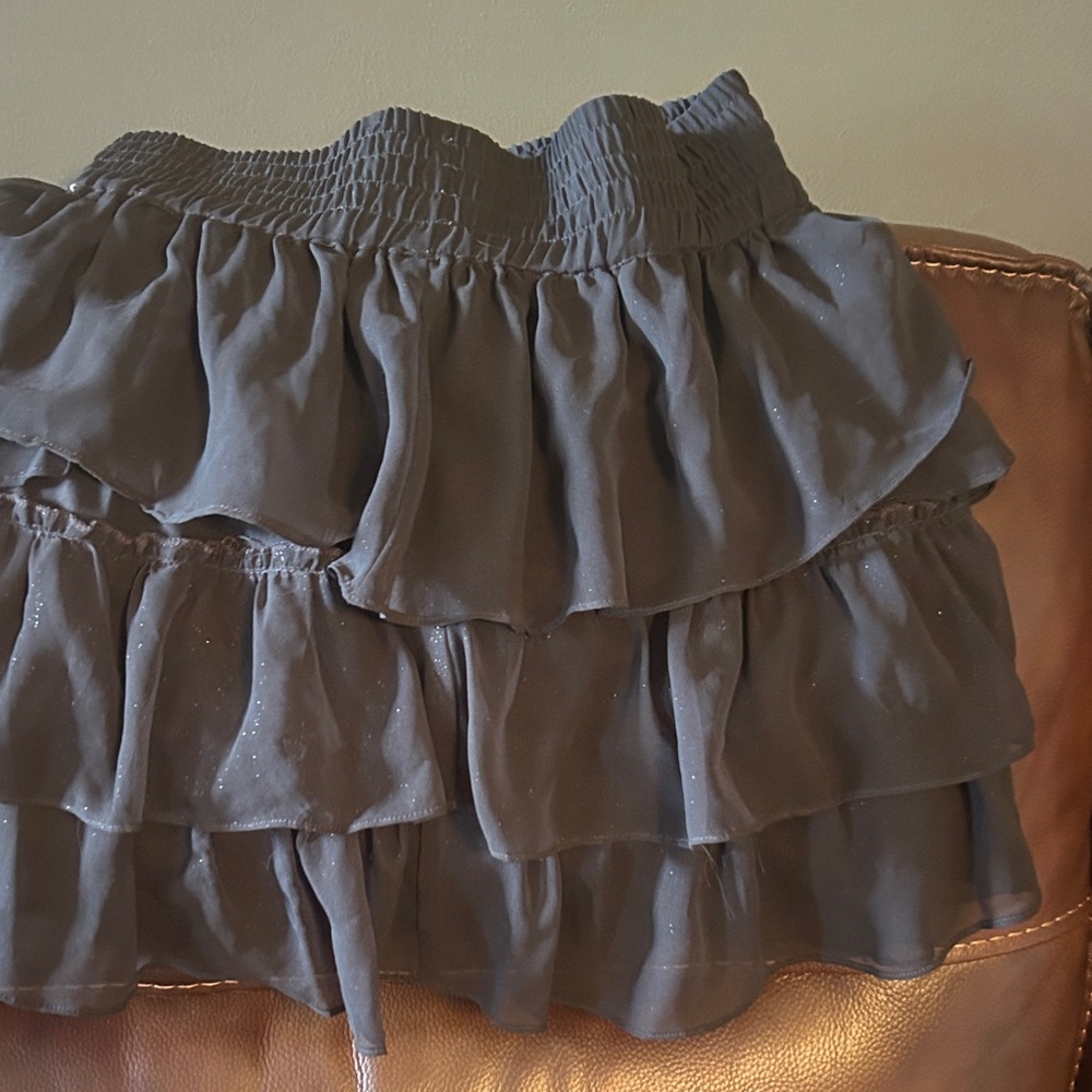 American Eagle Outfitters Charcoal Ruffle Mini Skirt